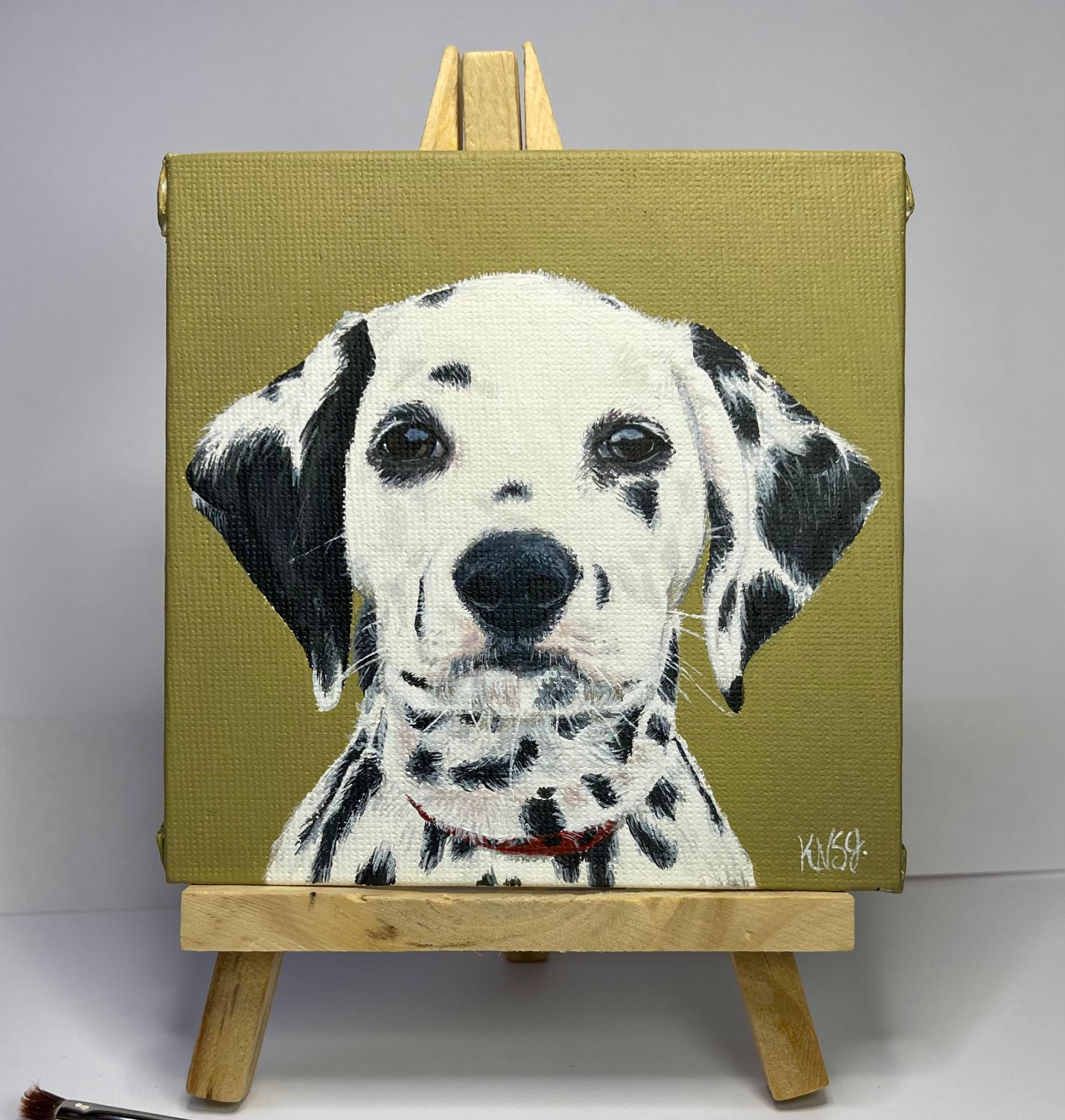 Hand-painted Acrylic Painting pet portrait of Dalmatian